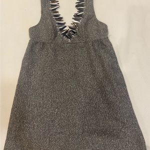 Anna Sui for Target dress, gray with metallic detail at neck, size medium